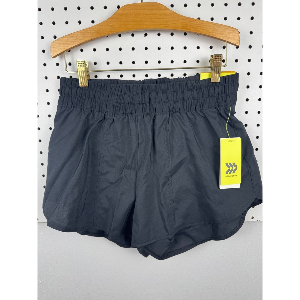 All in Motion Womens Black Run Shorts Mid Rise Recycled Fabric Small NWT - Picture 1 of 6